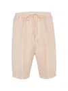 120% Lino Drawstring Bermuda Shorts In Neutral
