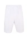 120% Lino Drawstring Bermuda Shorts In White