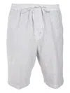 120% Lino Drawstring Linen Shorts In Grau