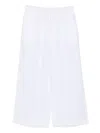 120% Lino Drawstring Linen Trousers In White