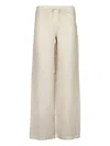 120% Lino Leinenhose Mit Kordelzug In White