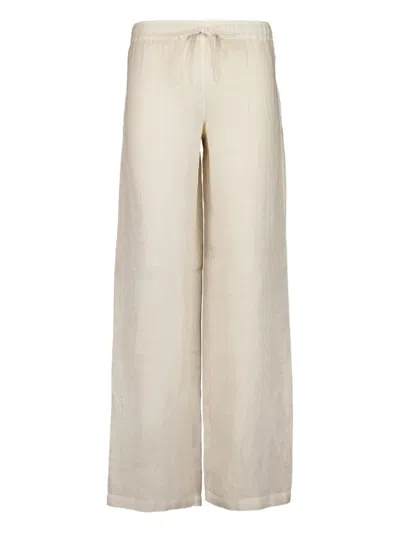 120% Lino Leinenhose Mit Kordelzug In White