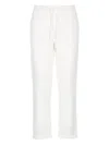 120% Lino Drawstring Linen Trousers In White