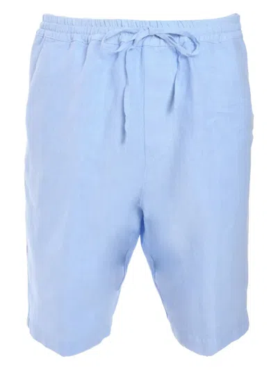 120% Lino Drawstring Shorts In Blau