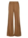 120% Lino Drawstring Teddy Trousers In Brown