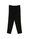 120% Lino Drawstring Trousers In Black