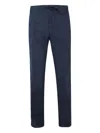 120% Lino Drawstring Trousers In Blue