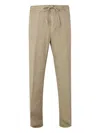 120% Lino Drawstring Trousers In Neutral