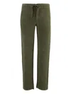 120% Lino Drawstring-waist Linen Trousers In Green