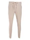 120% Lino Drawstring-waist Trousers In Neutral