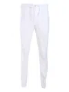 120% Lino Drawstring-waist Trousers In White