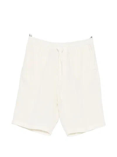 120% Lino Drawstring-waist Shorts In White
