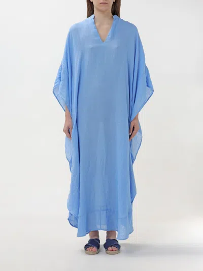 120% Lino Dress  Woman Color Blue