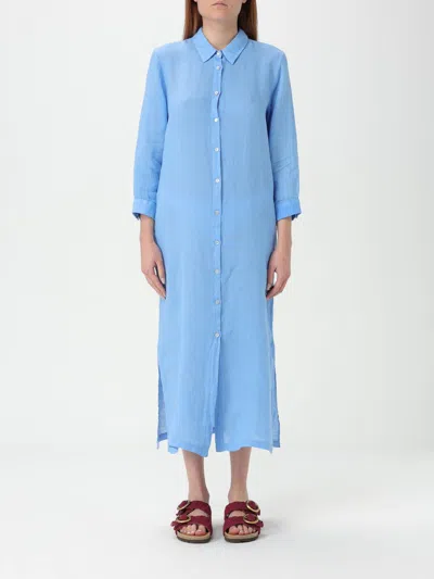 120% Lino Dress  Woman Color Sea