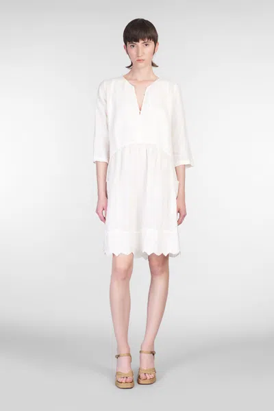 120% Lino Dress Woman In White