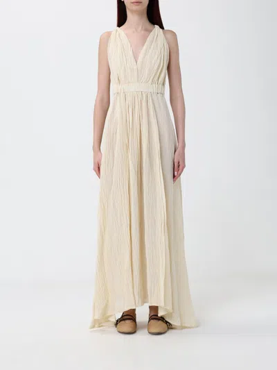 120% Lino Dress Woman In Neutral