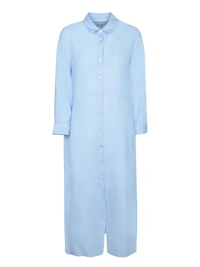 120% Lino Dresses In Blue
