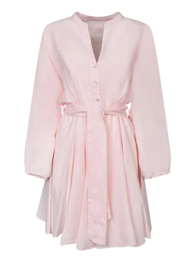 120% Lino Pink Linen Mini Dress