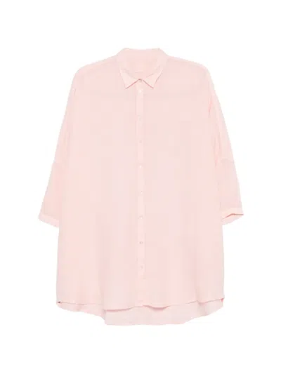 120% Lino Drop-shoulder Top In Pink