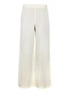 120% Lino Relaxed Wide-leg Linen Pants With Drawstring Waist In Beige