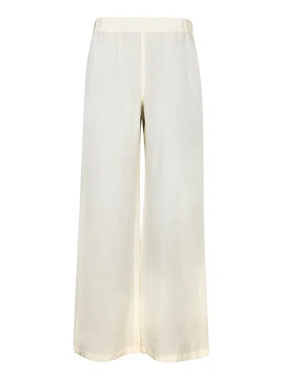 120% LINO ECRU LINEN TROUSERS