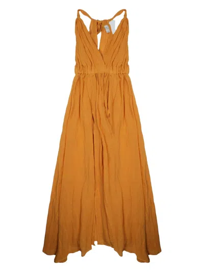 120% Lino Effortless Mini Dress For Women In Brown