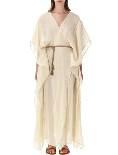 120% Lino Effortlessly Chic Linen Blend Mini Dress For Women In Neutral