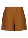 120% Lino Leinenshorts Mit Stretchbund In Brown