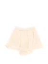 120% Lino Elasticated Flared Mini Shorts In Neutral