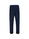 120% Lino Elasticated Sweatpants In Blue