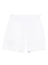 120% Lino Elasticated-waist Linen Shorts In White