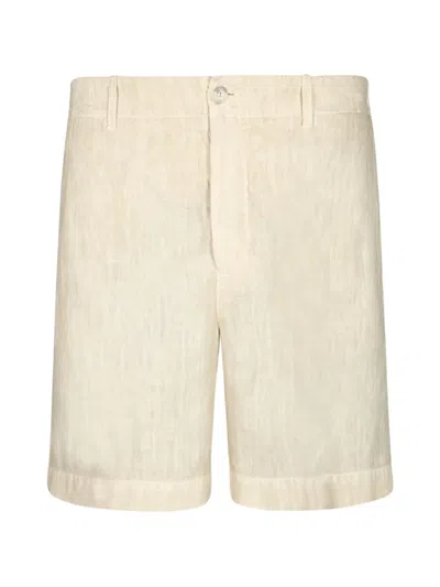 120% Lino Elasticated-waistband Shorts In Gold