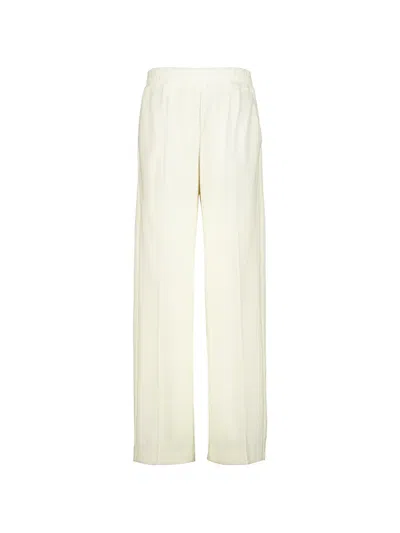 120% Lino Elasticated-waistband Straight-leg Trousers In Gray