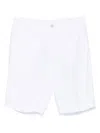 120% Lino Embroidered Linen Shorts In White