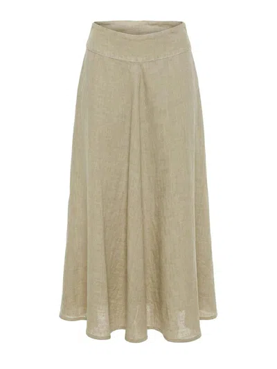 120% Lino Falda Larga - Beis