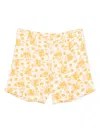 120% Lino Floral-pattern Linen Shorts