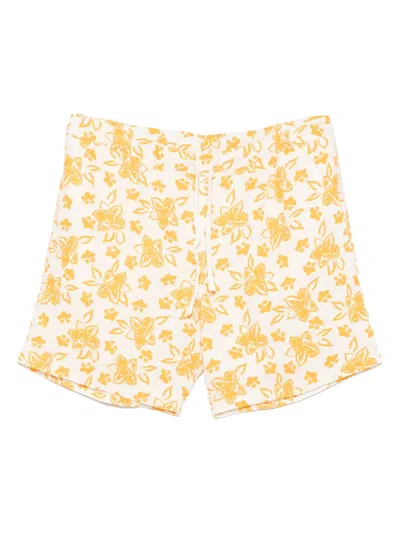 120% Lino Floral-pattern Linen Shorts