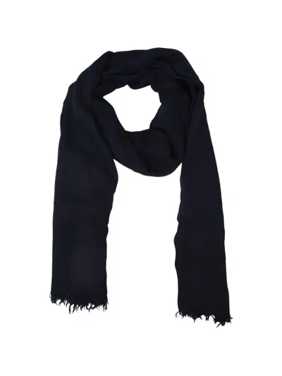 120% Lino Fringed Scarf In Black