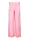 120% Lino Geranium Pink Linen Trousers In Pink
