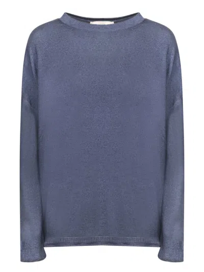 120% Lino Knitwear In Blue