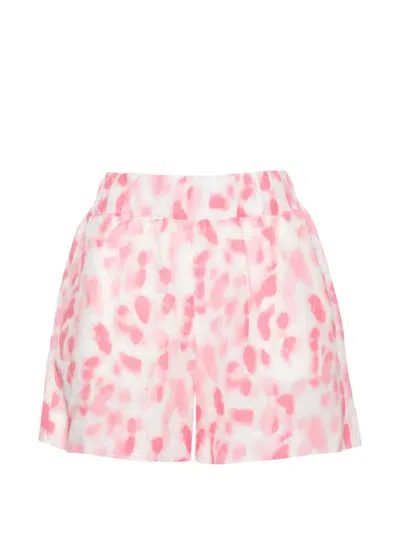 120% Lino Leopard-print Linen Shorts In Multi