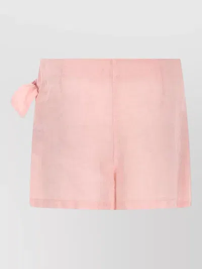 120% Lino Lightweight Wrap Skirt Side Tie Detail