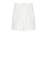 120% Lino Elasticated-waist Linen Shorts In White
