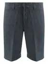 120% Lino Linen Bermuda-shorts In Blue