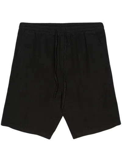 120% Lino Linen Bermuda Shorts In Black