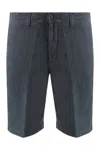 120% Lino Linen Bermuda-shorts In Blue