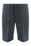 120% Lino Linen Bermuda-shorts In Blue