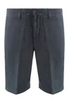 120% Lino Linen Bermuda-shorts In Blue