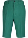 120% Lino Linen Bermuda Shorts In Green