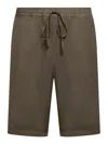 120% Lino Linen Bermuda Shorts In Green